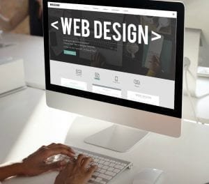 "image of a monitor displaying web design"