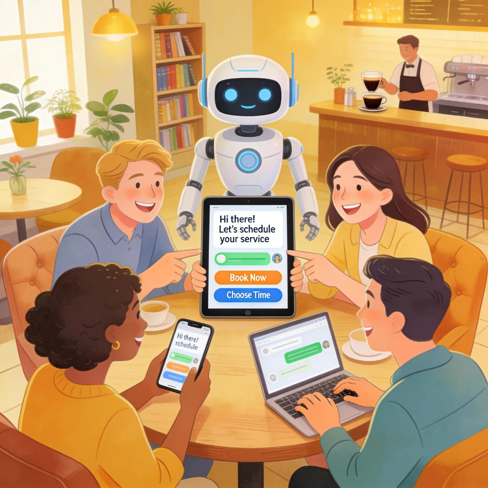 Website visitors quickly booking appointments using an AI-powered chat